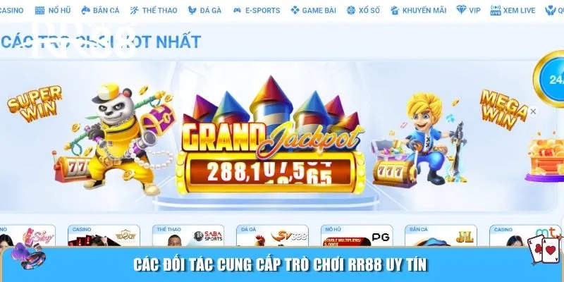 Các đối tác cung cấp trò chơi RR88 uy tín