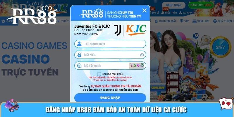 Đăng nhập RR88 đảm bảo an toàn dữ liệu cá cược